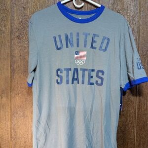 Team USA Olympic Rings Flag Ringer Tshirt Fanatics Medium NWT